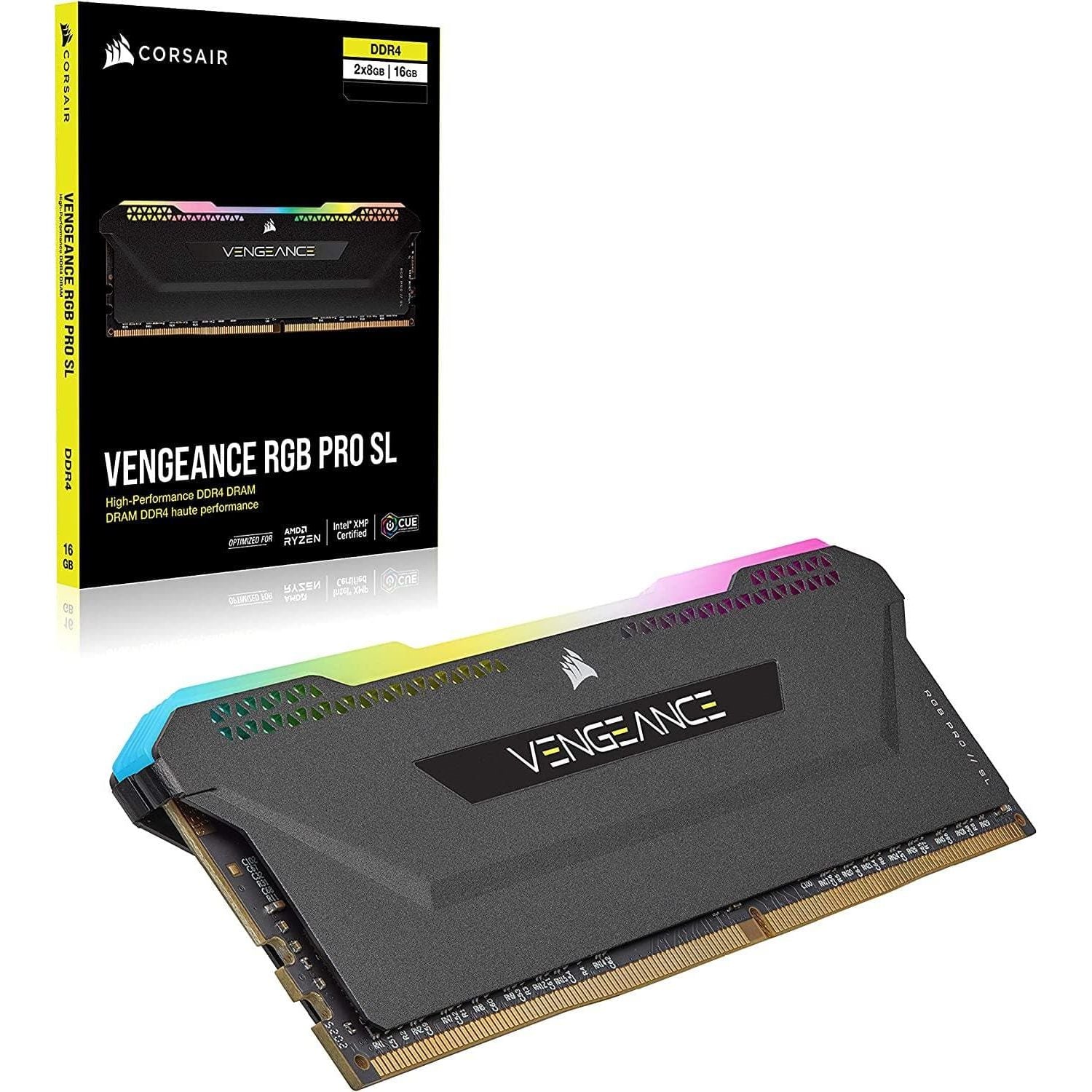 Buy Corsair,Corsair Vengeance RGB PRO SL 16 GB (2x8 GB) DDR4 3600 MHz C18, Illuminated Desktop Memory Kit (10 Individually Addressable RGB LEDs, Optimised for Bandwidth and Response Times), Black - Gadcet.com | UK | London | Scotland | Wales| Ireland | Near Me | Cheap | Pay In 3 | RAM